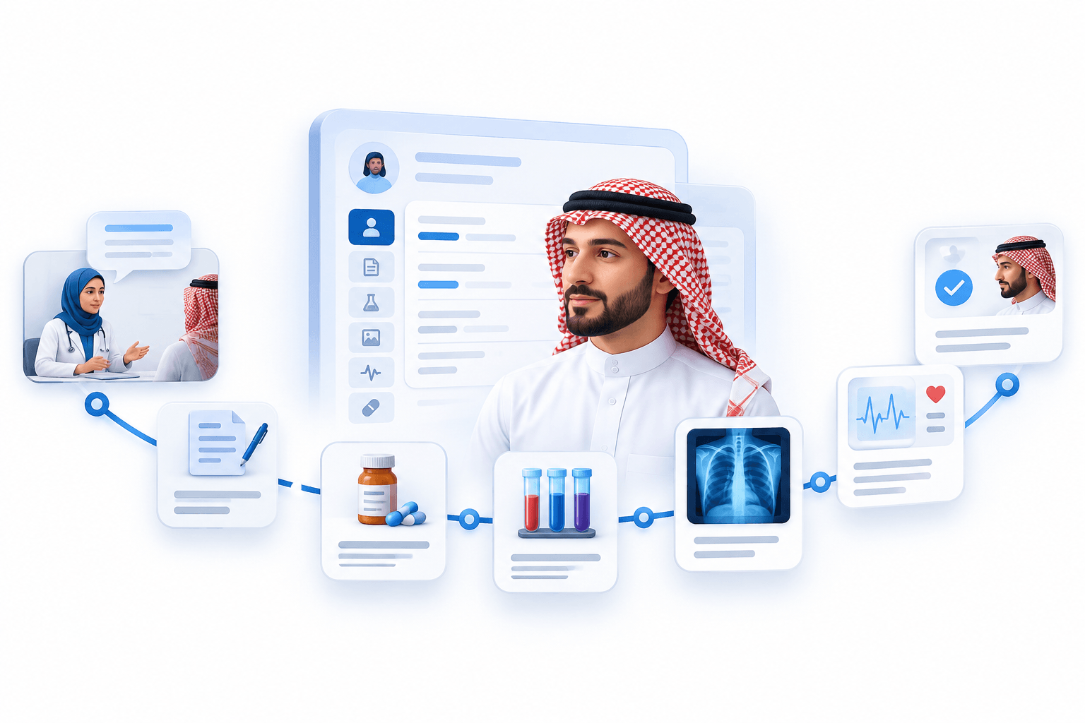 ربط البيانات الطبية وبناء ملف صحي ذكي في Medera